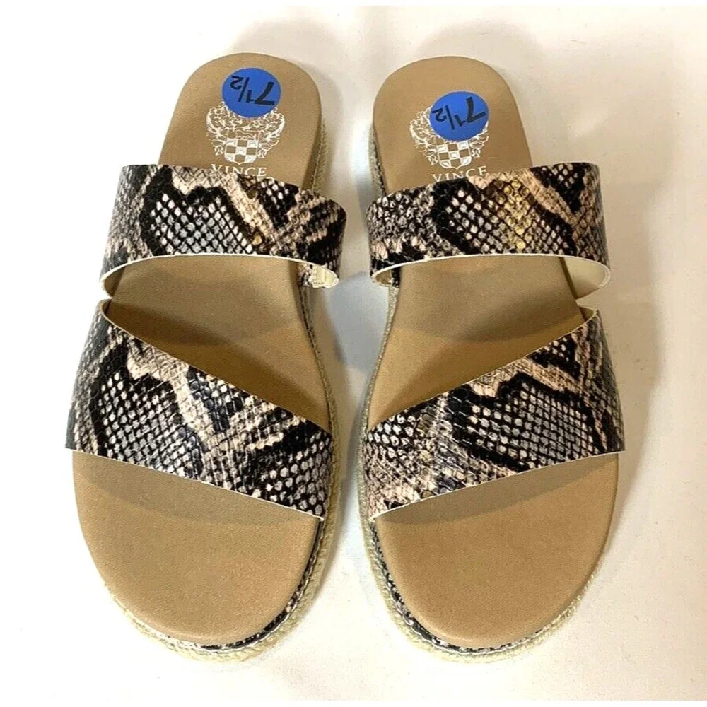 Vince‎ Camuto Sandals 7.5 / EU38 Snake Print Pink Platform Python Slide Rynnah